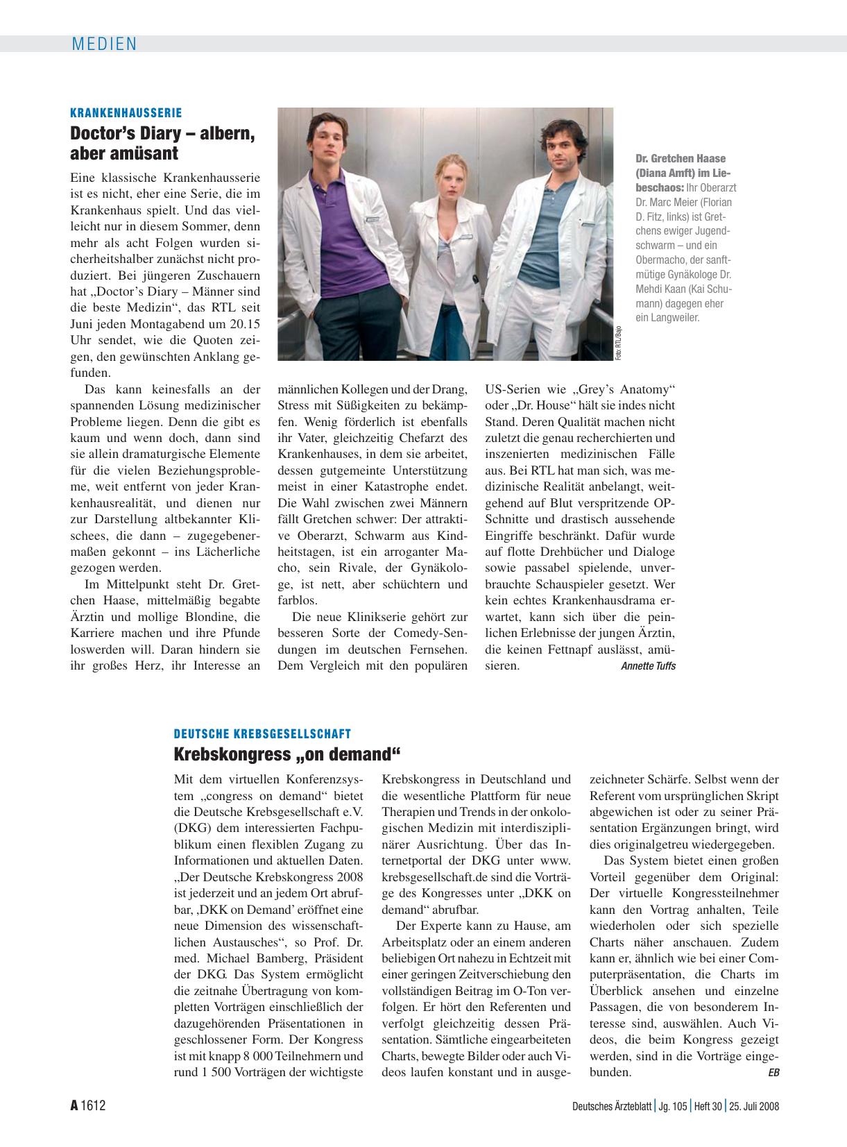 Vorschauseite 1: Deutsche Krebsgesellschaft: Krebskongress „on demand“