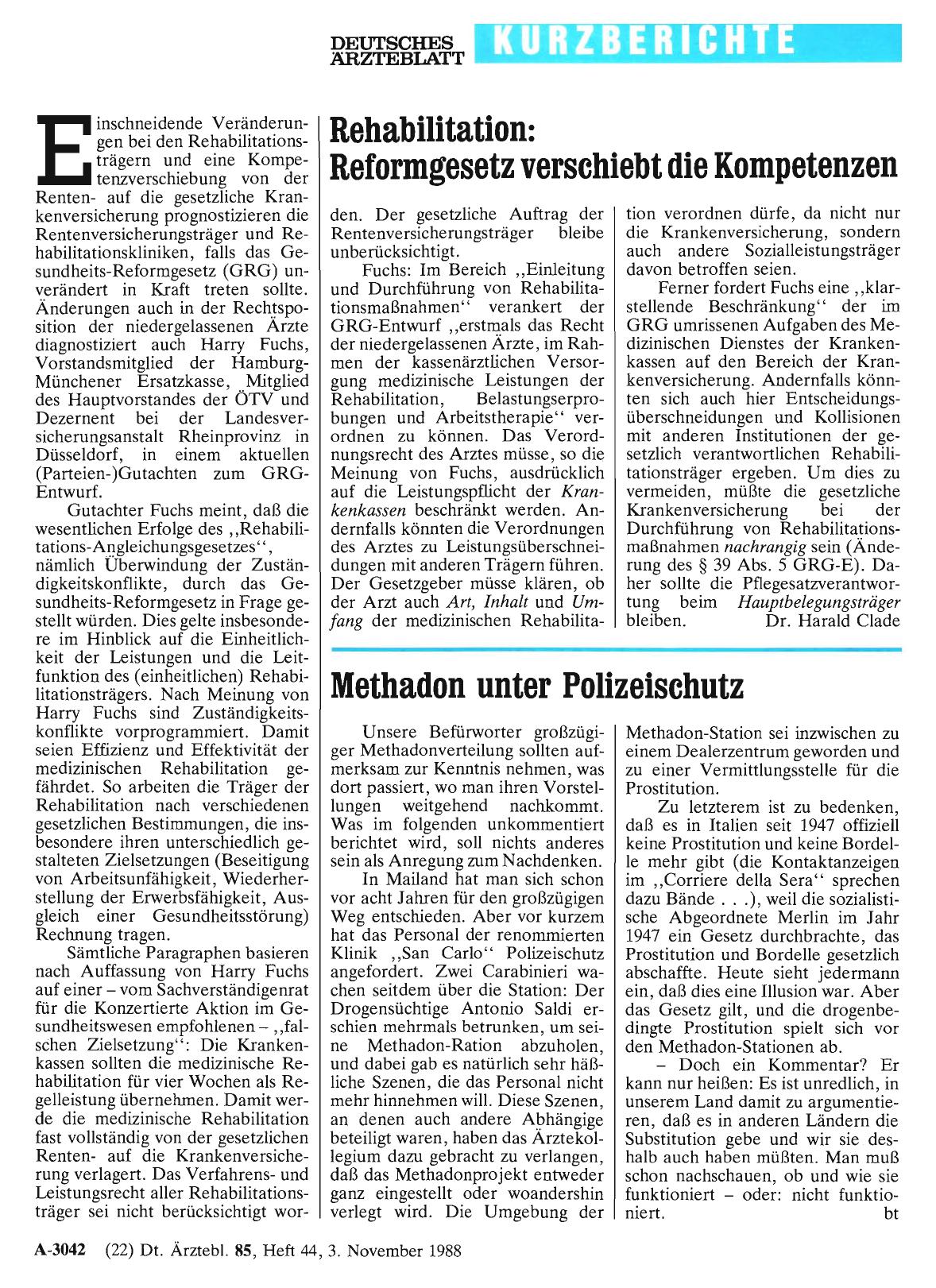 Vorschauseite 1: Methadon unter Polizeischutz