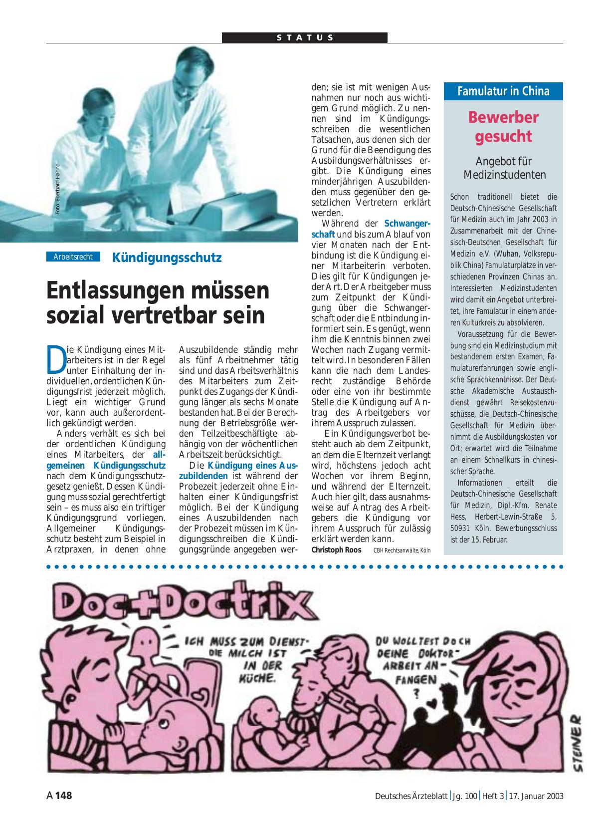 Vorschauseite 1: Famulatur in China: Bewerber gesucht