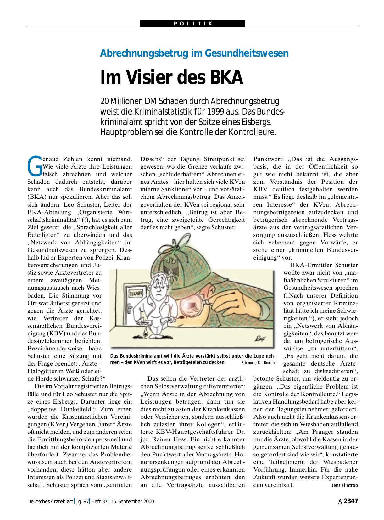 Vorschauseite 1: Abrechnungsbetrug im Gesundheitswesen: Im Visier des BKA