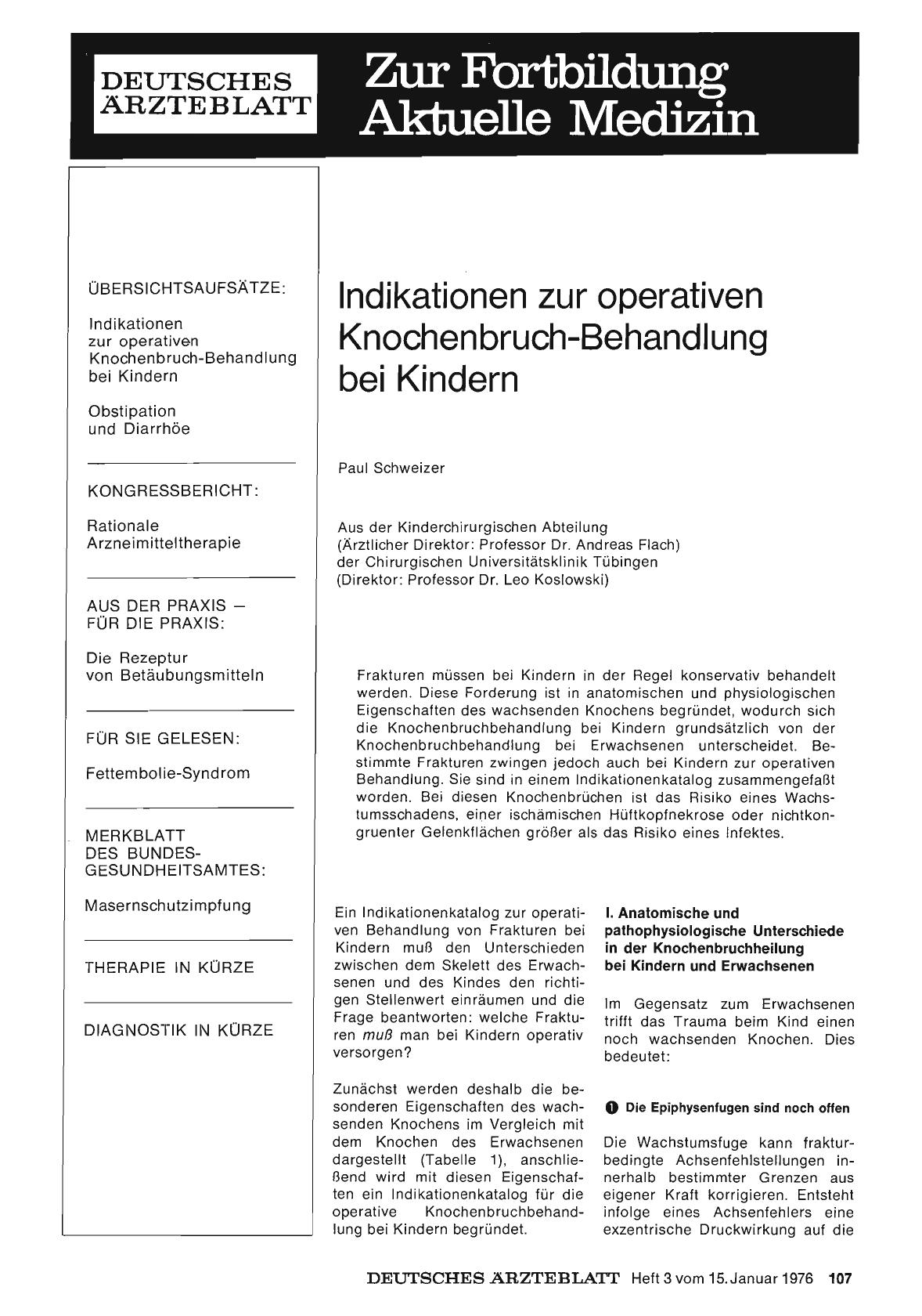 Vorschauseite 1: Indikationen zur operativen Knochenbruch-Behandlung bei Kindern