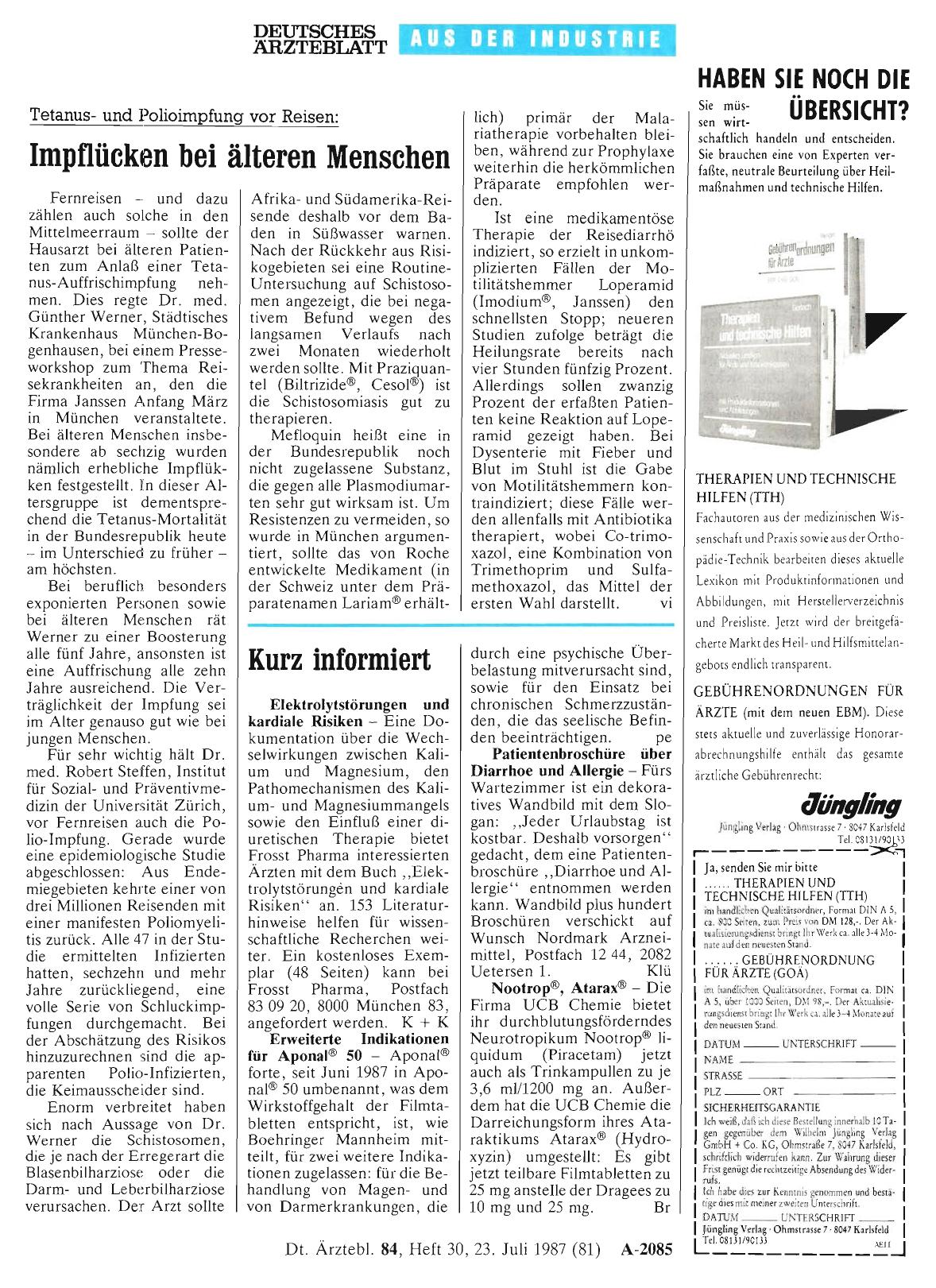 Vorschauseite 1: Kurz informiert