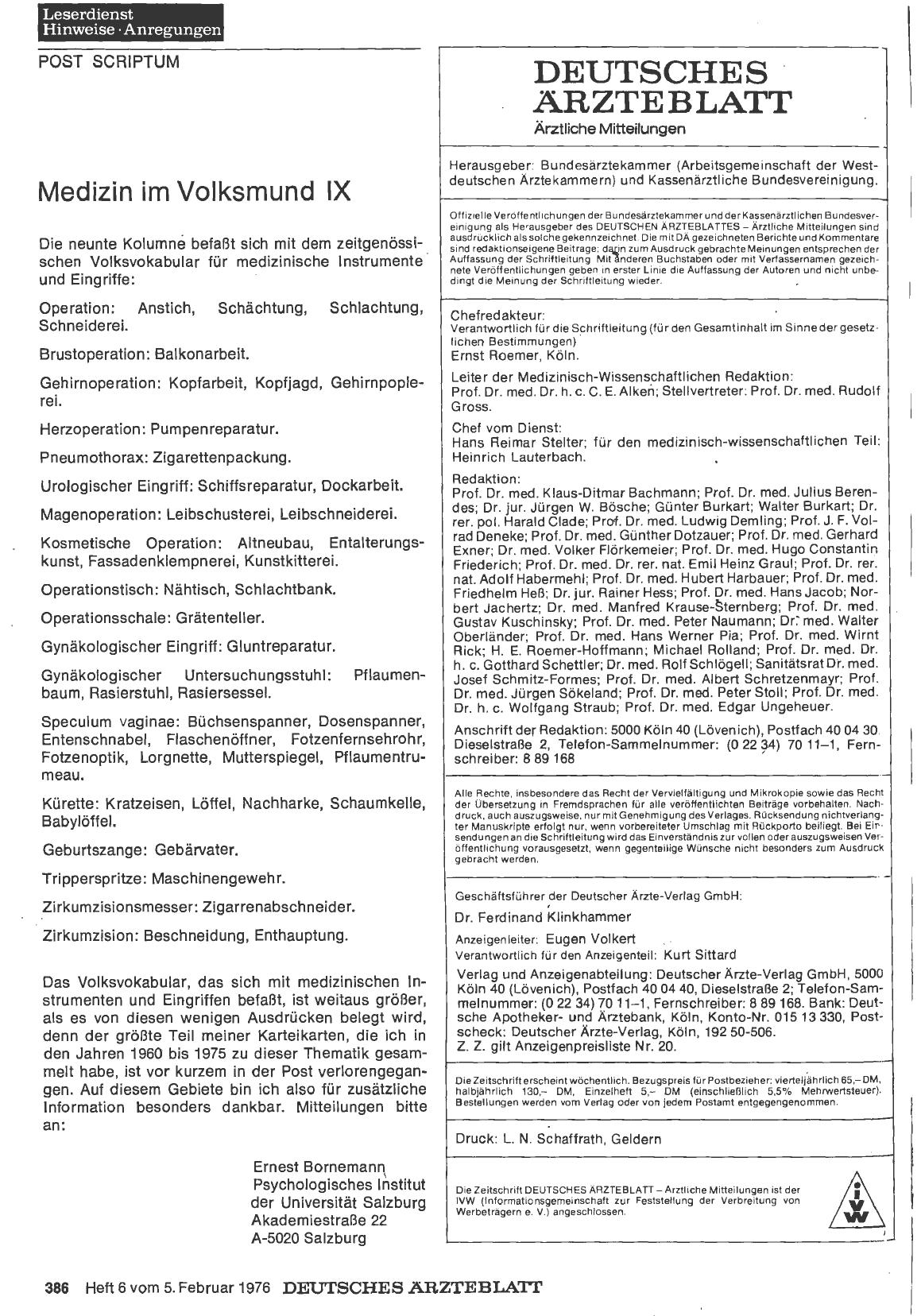 Vorschauseite 1: Medizin im Volksmund IX
