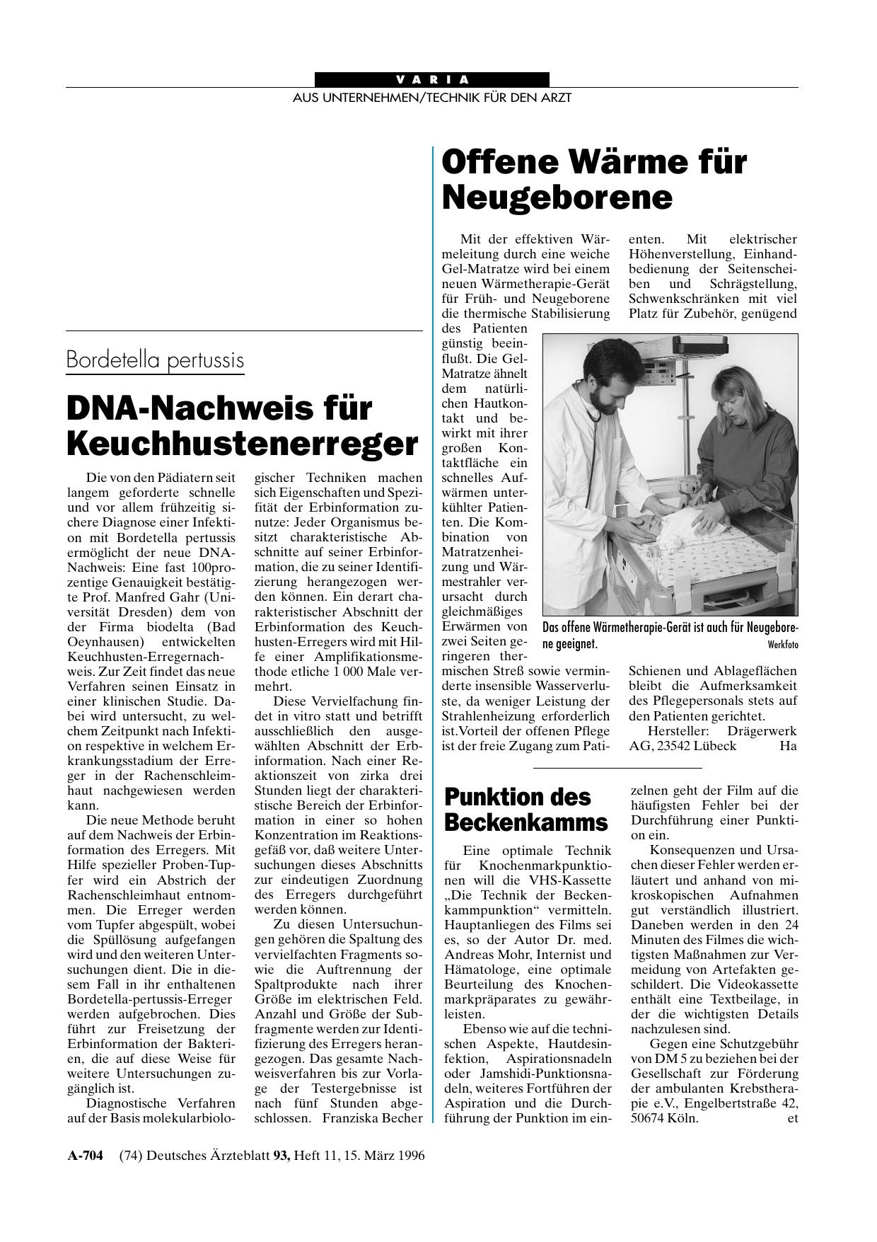 Vorschauseite 1: Offene Wärme für Neugeborene