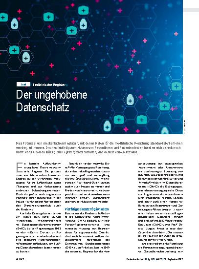 Vorschauseite 1: Medizinische Register: Der ungehobene Datenschatz