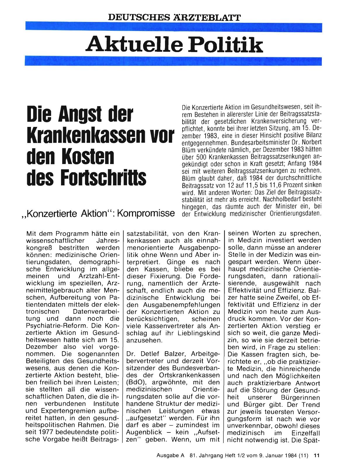 Vorschauseite 1: Die Angst der Krankenkassen vor den Kosten des Fortschritts