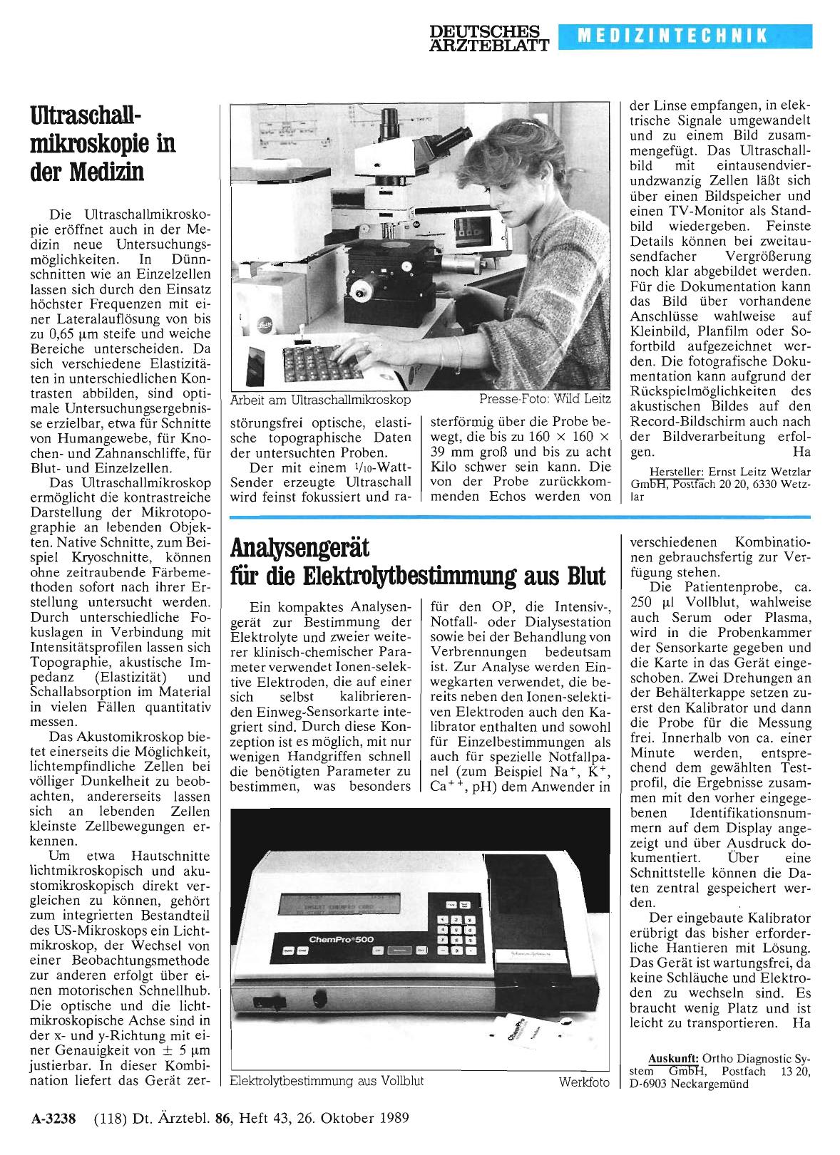 Vorschauseite 1: Analysengerät für die Elektrolytbestimmung aus Blut