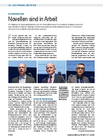 Vorschauseite 1: Bundesärztekammer: Novellen sind in Arbeit