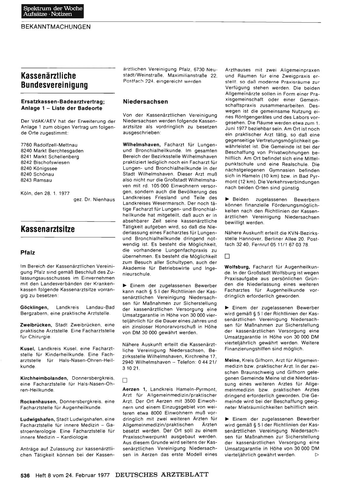 Vorschauseite 1: Kassenarztsitze