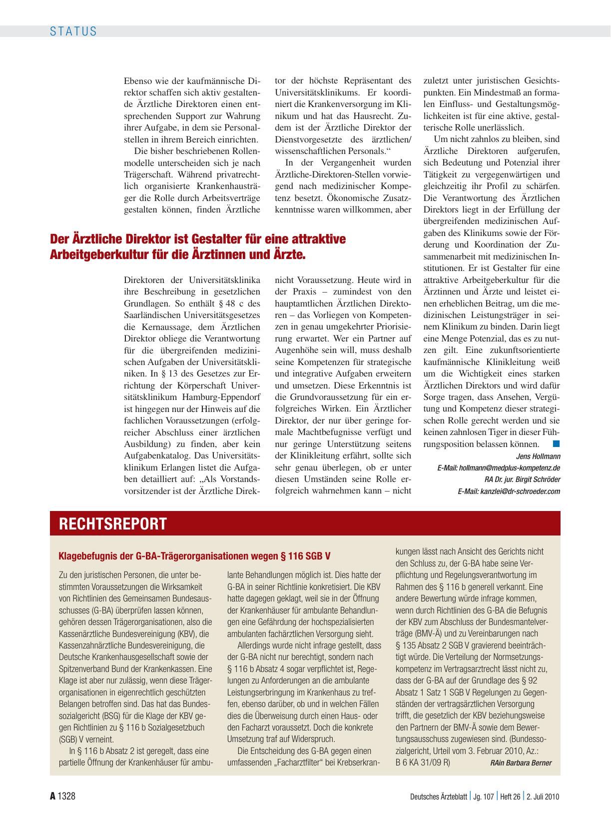 Vorschauseite 1: Klagebefugnis der G-BA-Trägerorganisationen wegen § 116 SGB V