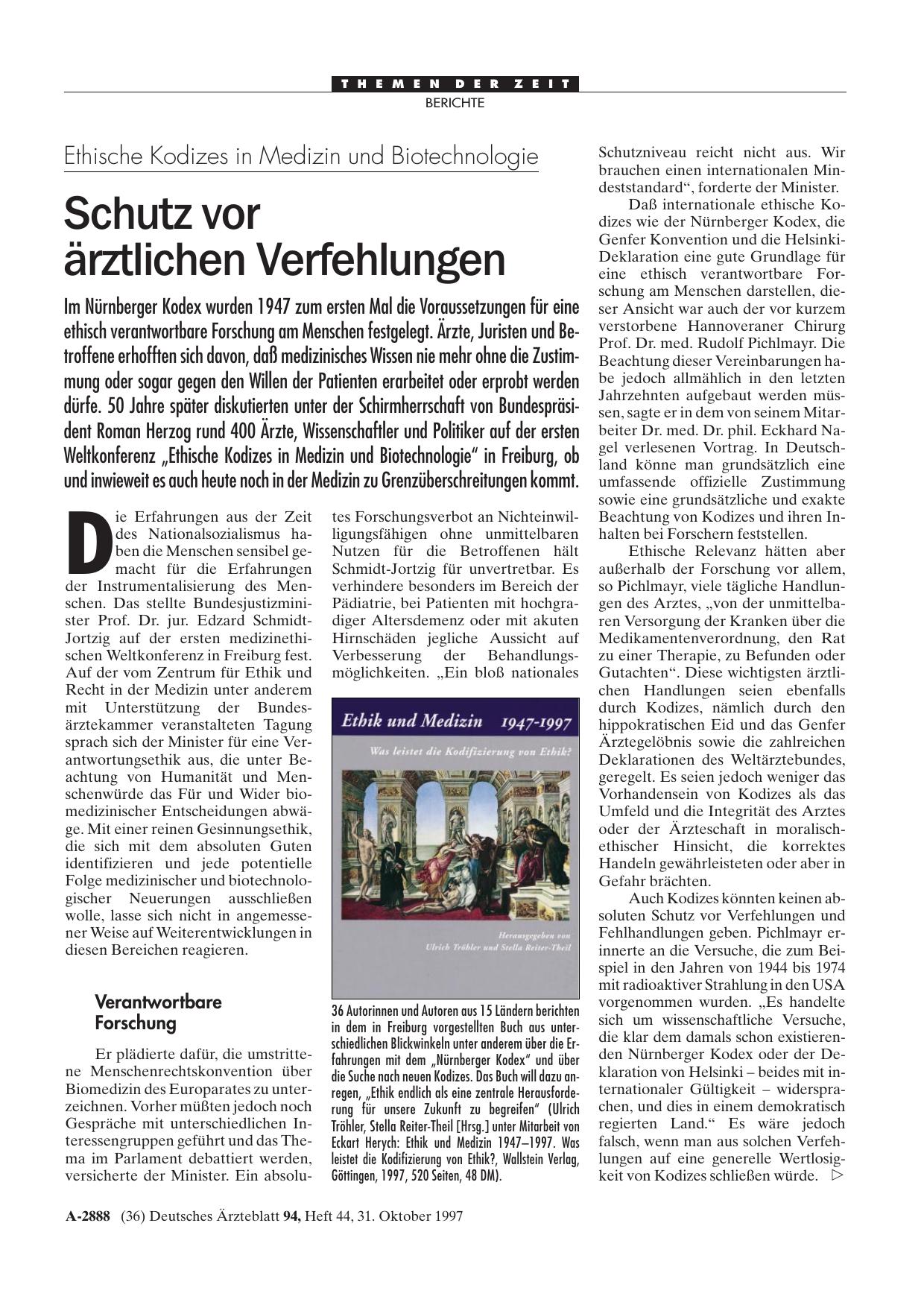 Vorschauseite 1: Ethische Kodizes in Medizin und Biotechnologie: Schutz vor ärztlichen Verfehlungen