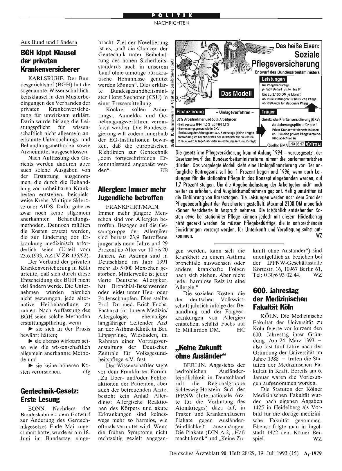 Vorschauseite 1: 600. Jahrestag der Medizinischen Fakultät Köln