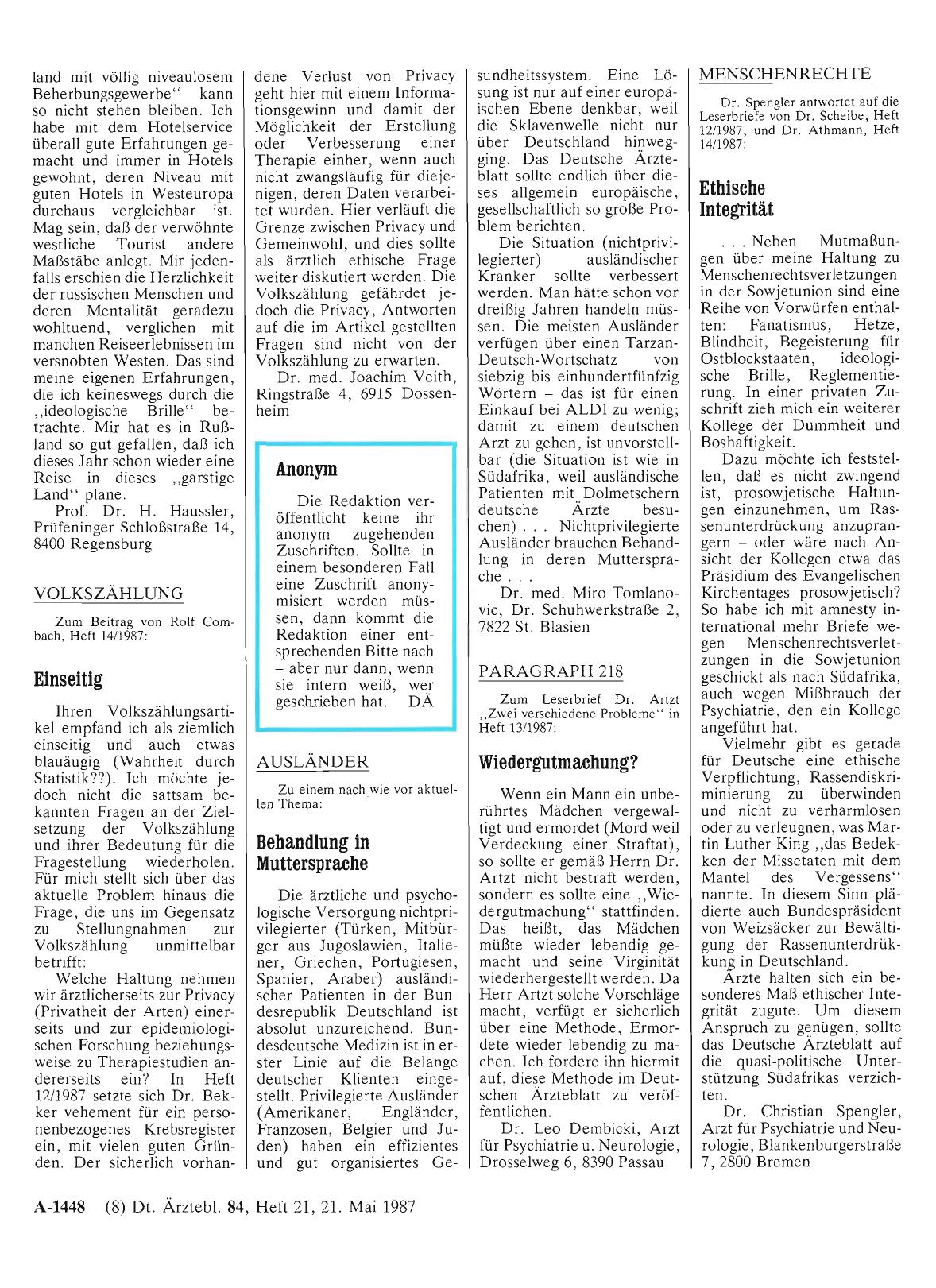 Vorschauseite 1: MENSCHENRECHTE: Ethische Integrität
