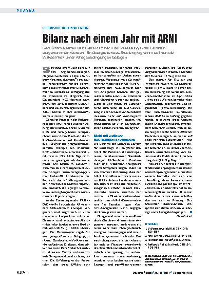 Vorschauseite 1: Chronische Herzinsuffizienz: Bilanz nach einem Jahr mit ARNI