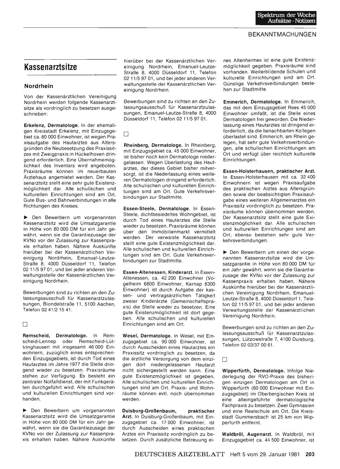 Vorschauseite 1: Kassenarztsitze