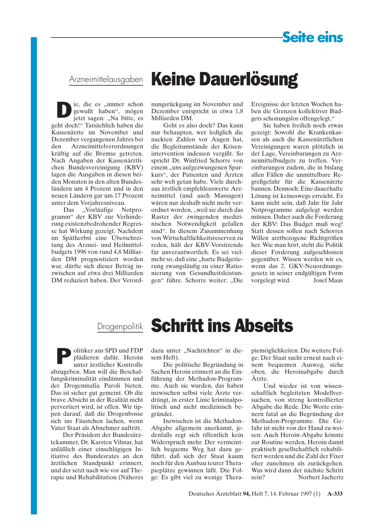 Vorschauseite 1: Arzneimittelausgaben: Keine Dauerlösung