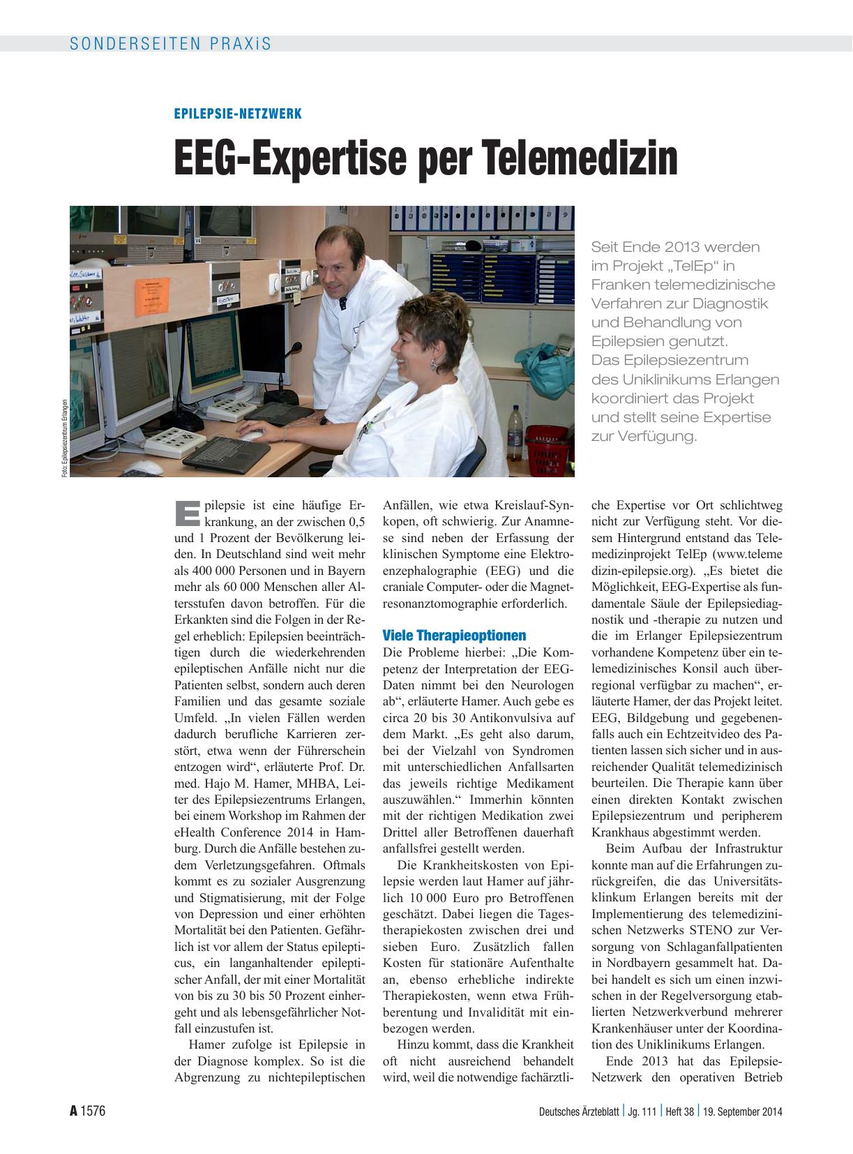 Vorschauseite 1: Epilepsie-Netzwerk: EEG-Expertise per Telemedizin