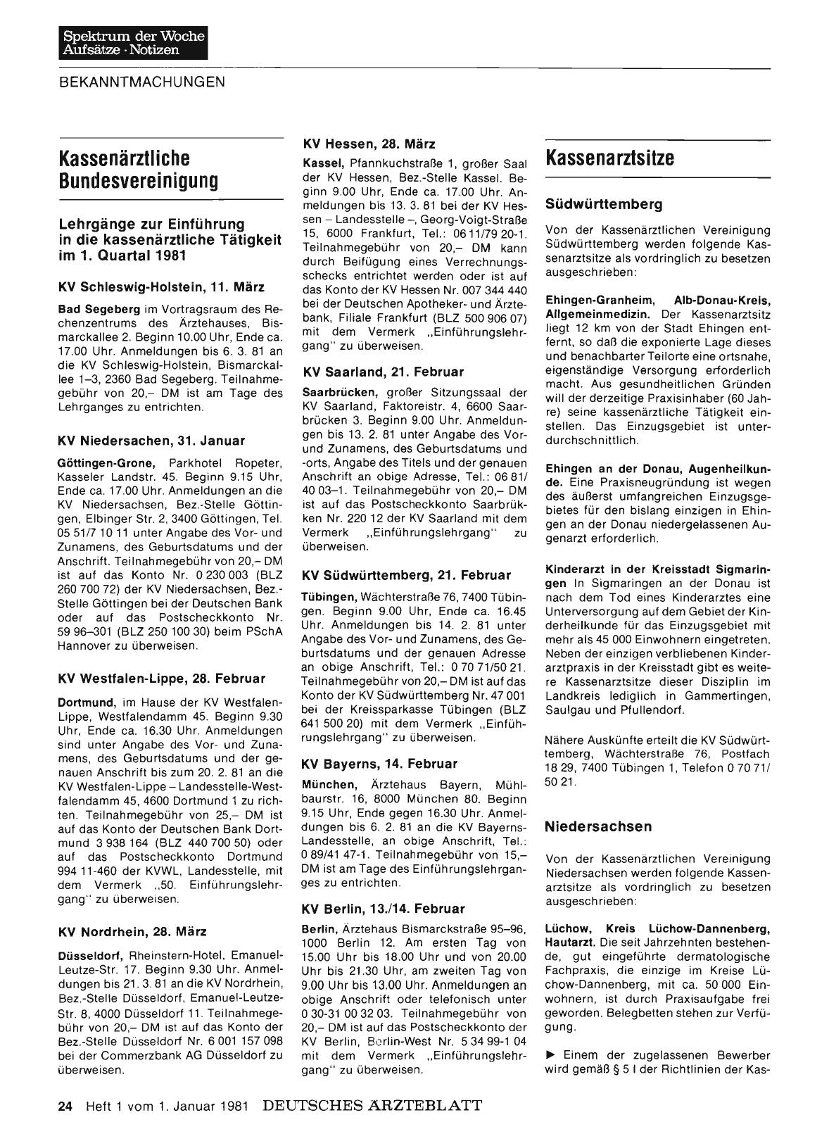 Vorschauseite 1: Kassenarztsitze