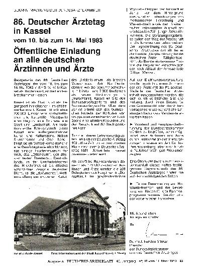 Vorschauseite 1: 86. Deutscher Arztetag in Kassel