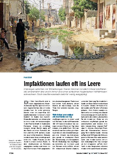 Vorschauseite 1: Pakistan: Impfaktionen laufen oft ins Leere
