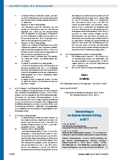 Vorschauseite 1: Veranstaltungen der Kaiserin Friedrich-Stiftung in 2017