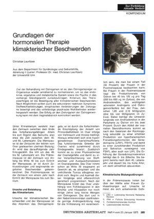 Vorschauseite 1: Grundlagen der hormonalen Therapie klimakterischer Beschwerden
