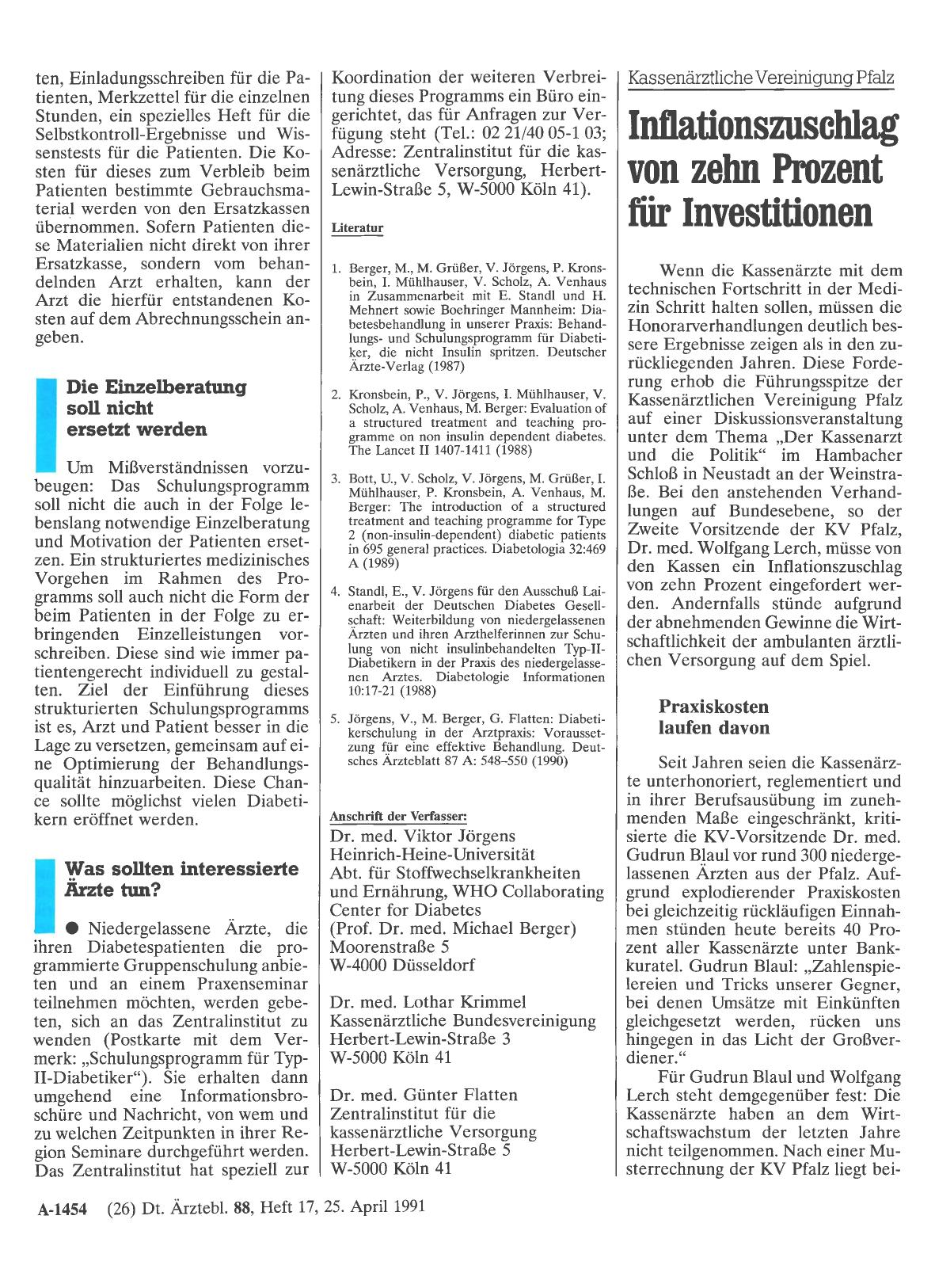 Vorschauseite 1: Kassenärztliche Vereinigung Pfalz: Inflationszuschlag von zehn Prozent für Investitionen
