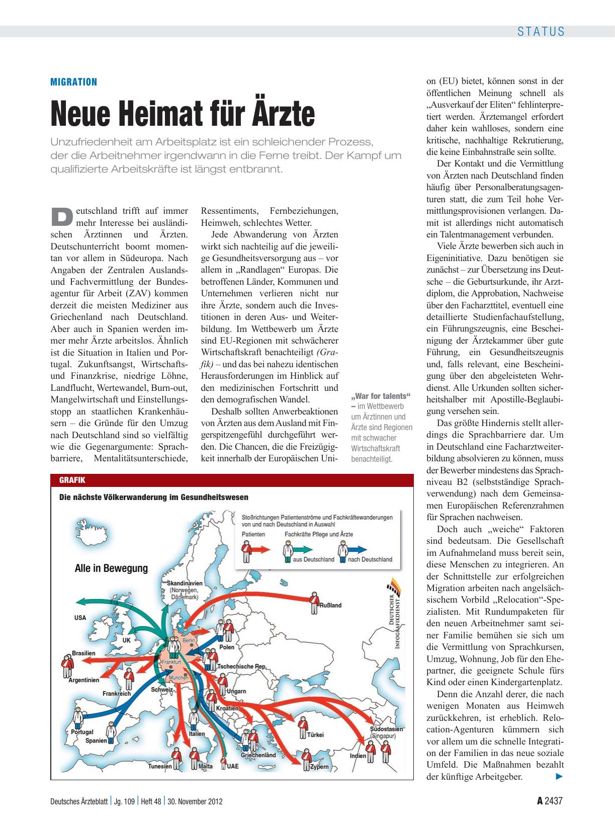 Vorschauseite 1: Migration: Neue Heimat für Ärzte