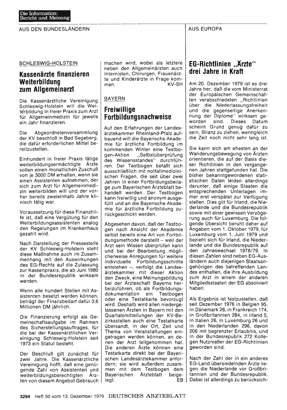 Vorschauseite 1: SCHLESWIG-HOLSTEIN: Kassenärzte finanzieren Weiterbildung zum Allgemeinarzt