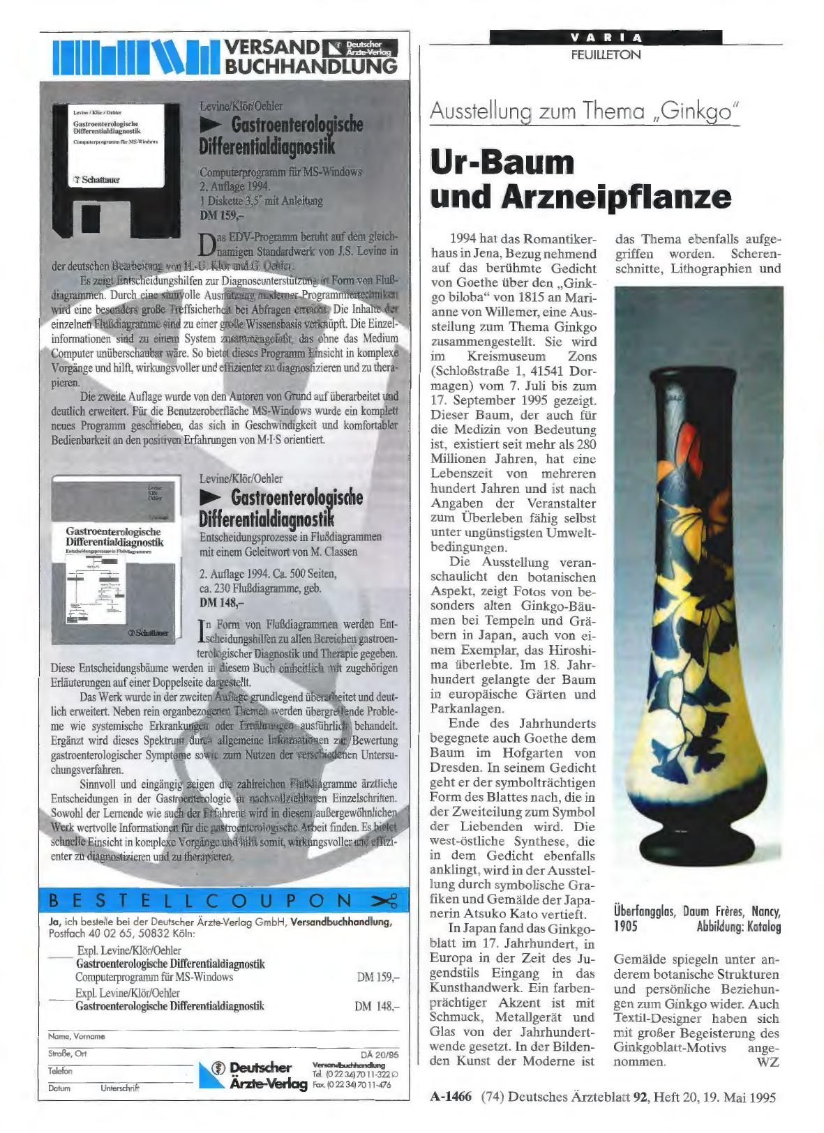 Vorschauseite 1: Ausstellung zum Thema „Ginkgo“: Ur-Baum und Arzneipflanze