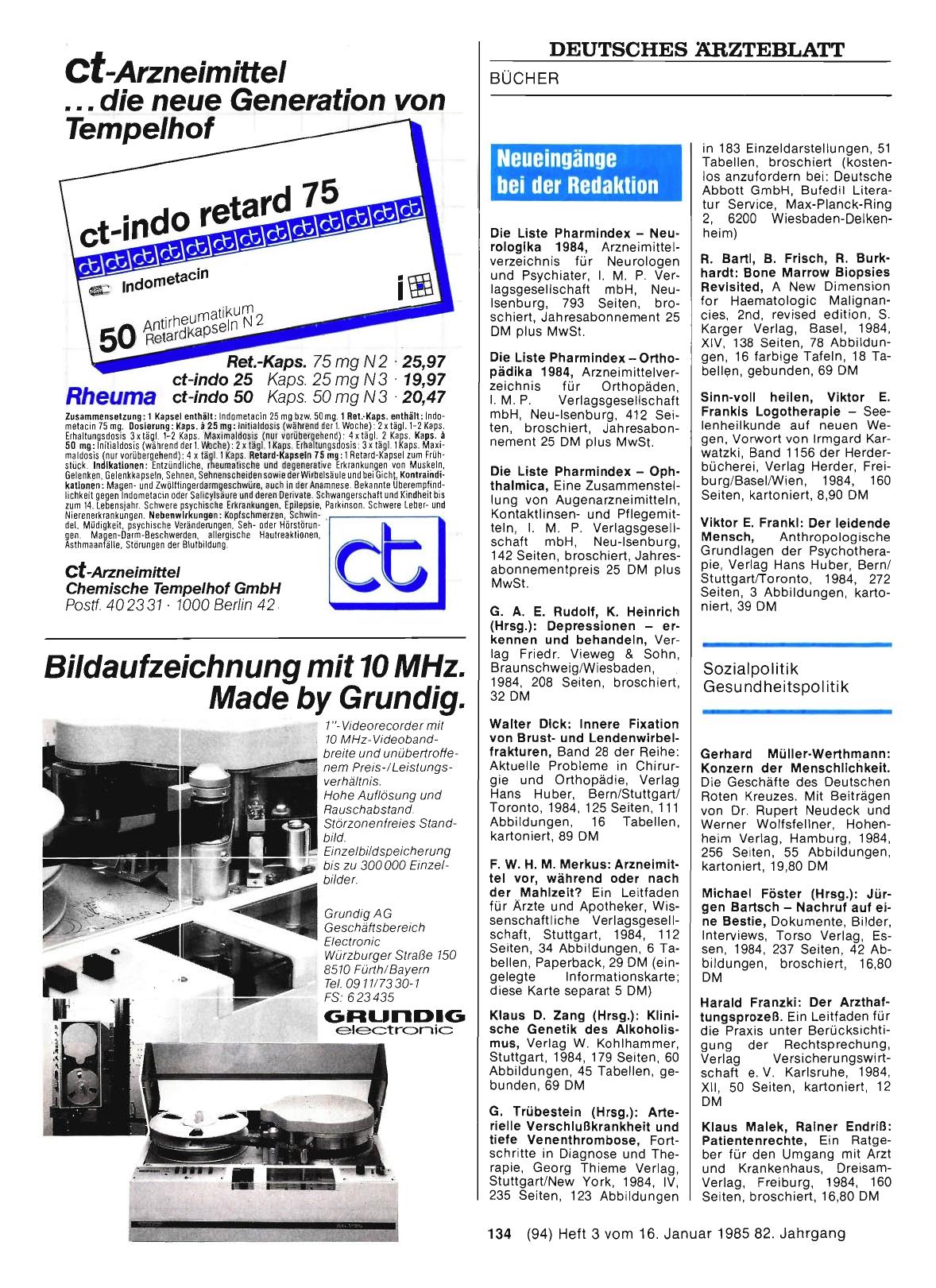 Vorschauseite 1: Neueingänge bei der Redaktion