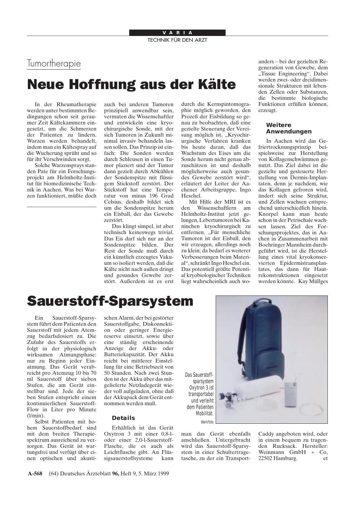Vorschauseite 1: Tumortherapie: Neue Hoffnung aus der Kälte