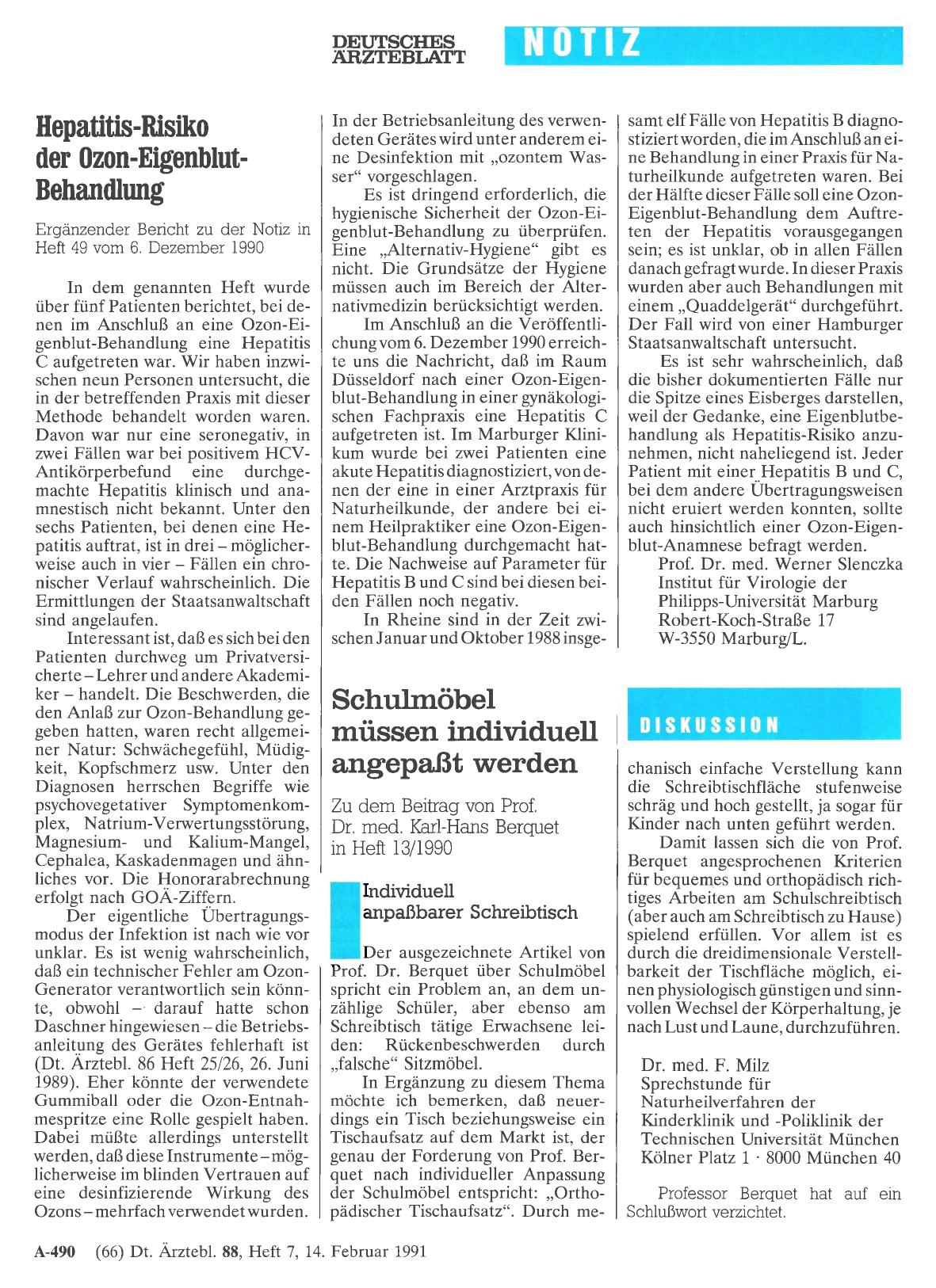 Vorschauseite 1: Hepatitis-Risiko der Ozon-Eigenblut-Behandlung