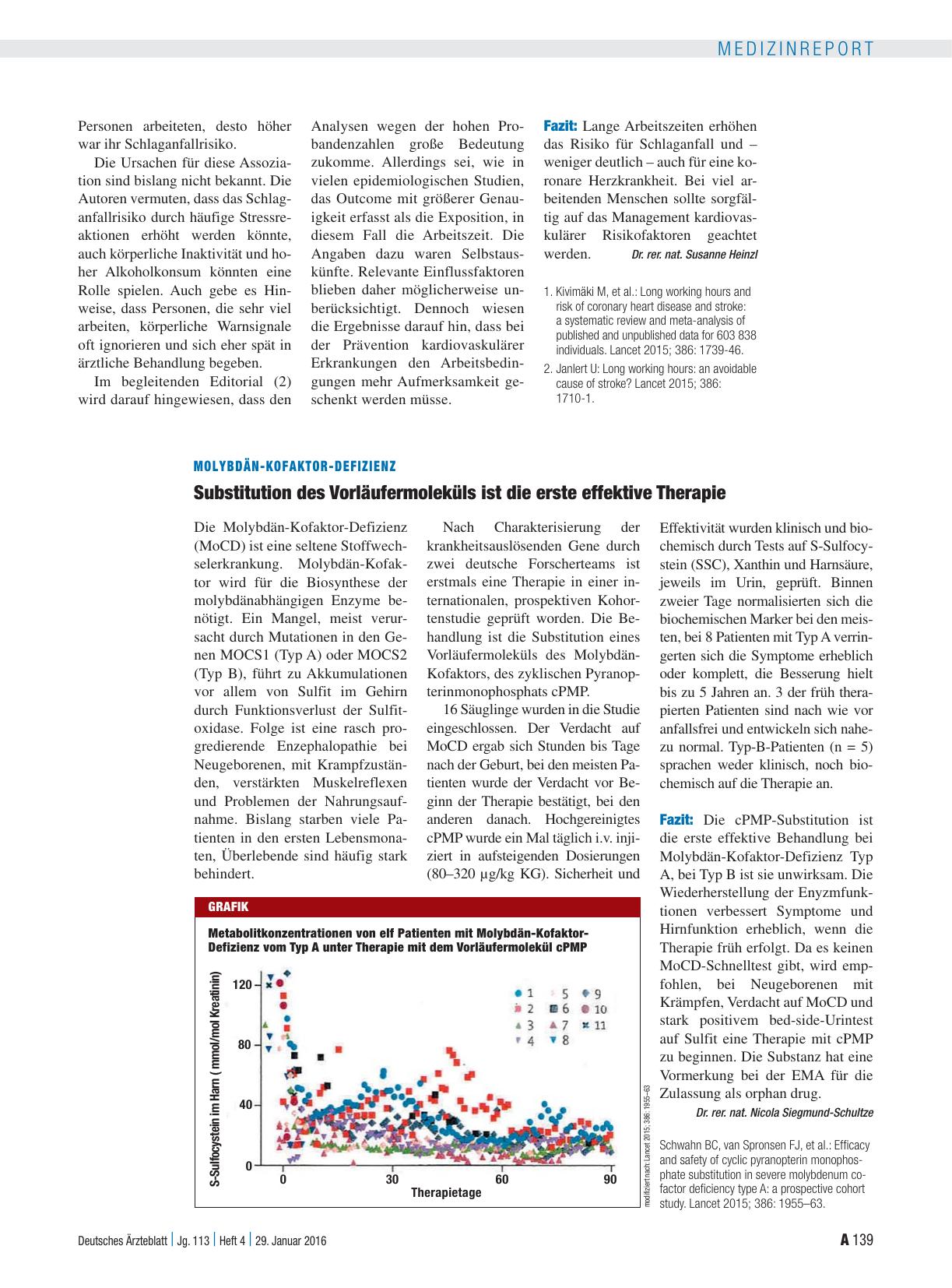 Vorschauseite 1: Molybdän-Kofaktor-Defizienz: Substitution des Vorläufermoleküls ist die erste effektive Therapie