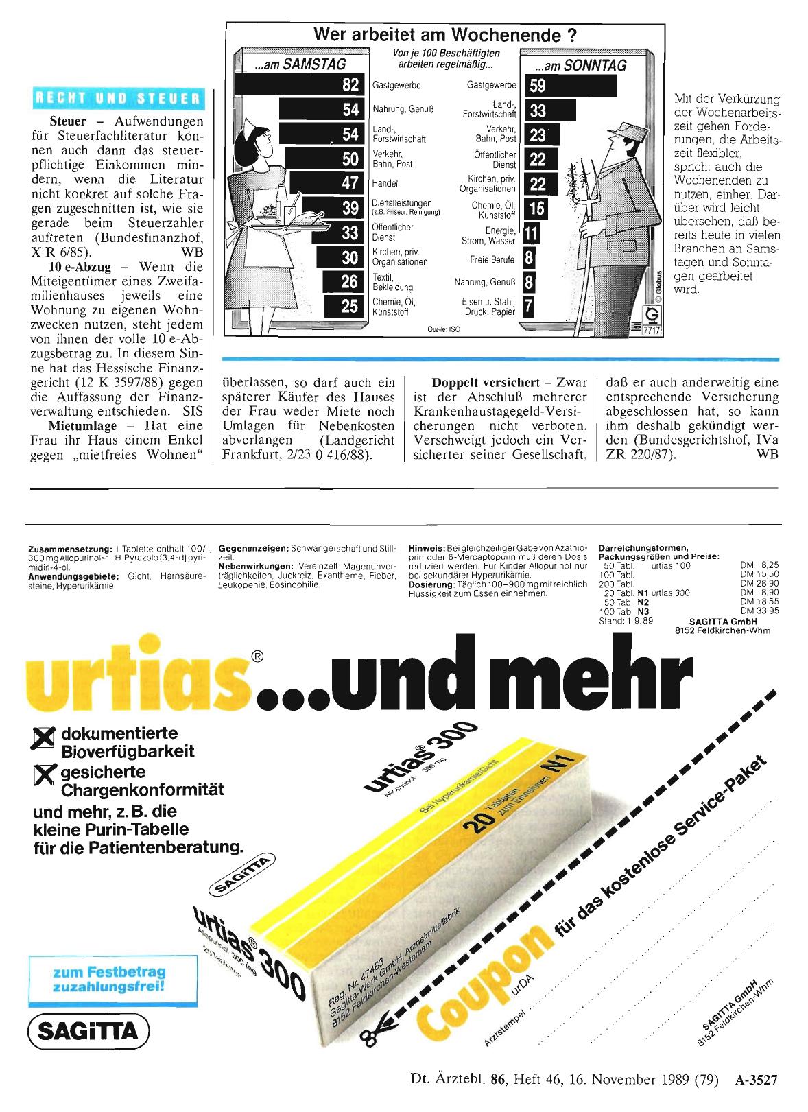 Vorschauseite 1: Wer arbeitet am Wochenende?