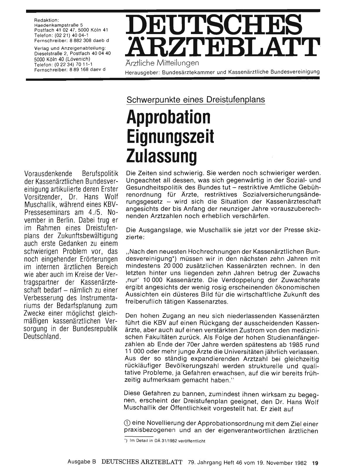Vorschauseite 1: Schwerpunkte eines Dreistufenplans: Approbation - Eignungszeit - Zulassung