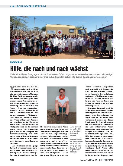 Vorschauseite 1: Madagaskar: Hilfe, die nach und nach wächst