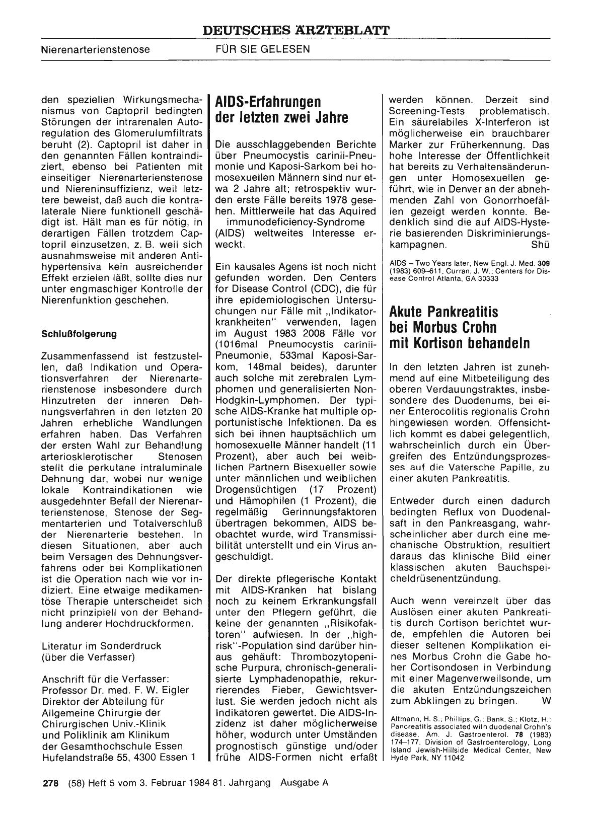 Vorschauseite 1: AIDS-Erfahrungen der letzten zwei Jahre