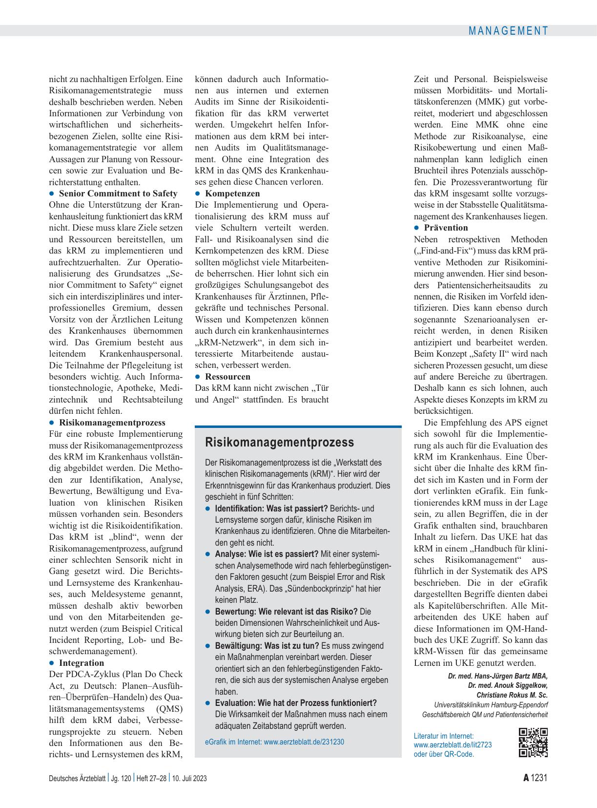Vorschauseite 2: Klinisches Risikomanagement: Wichtige Voraussetzungen zur Implementierung