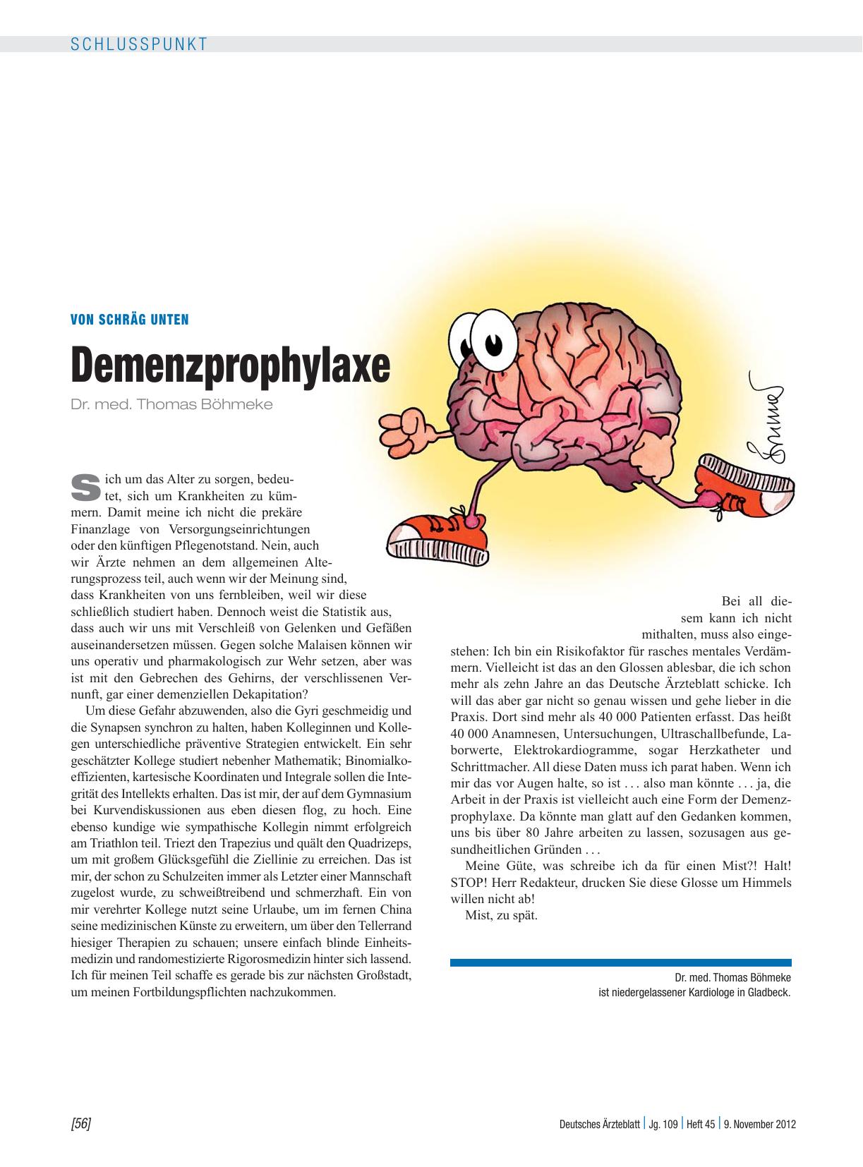 Vorschauseite 1: Von schräg unten: Demenzprophylaxe