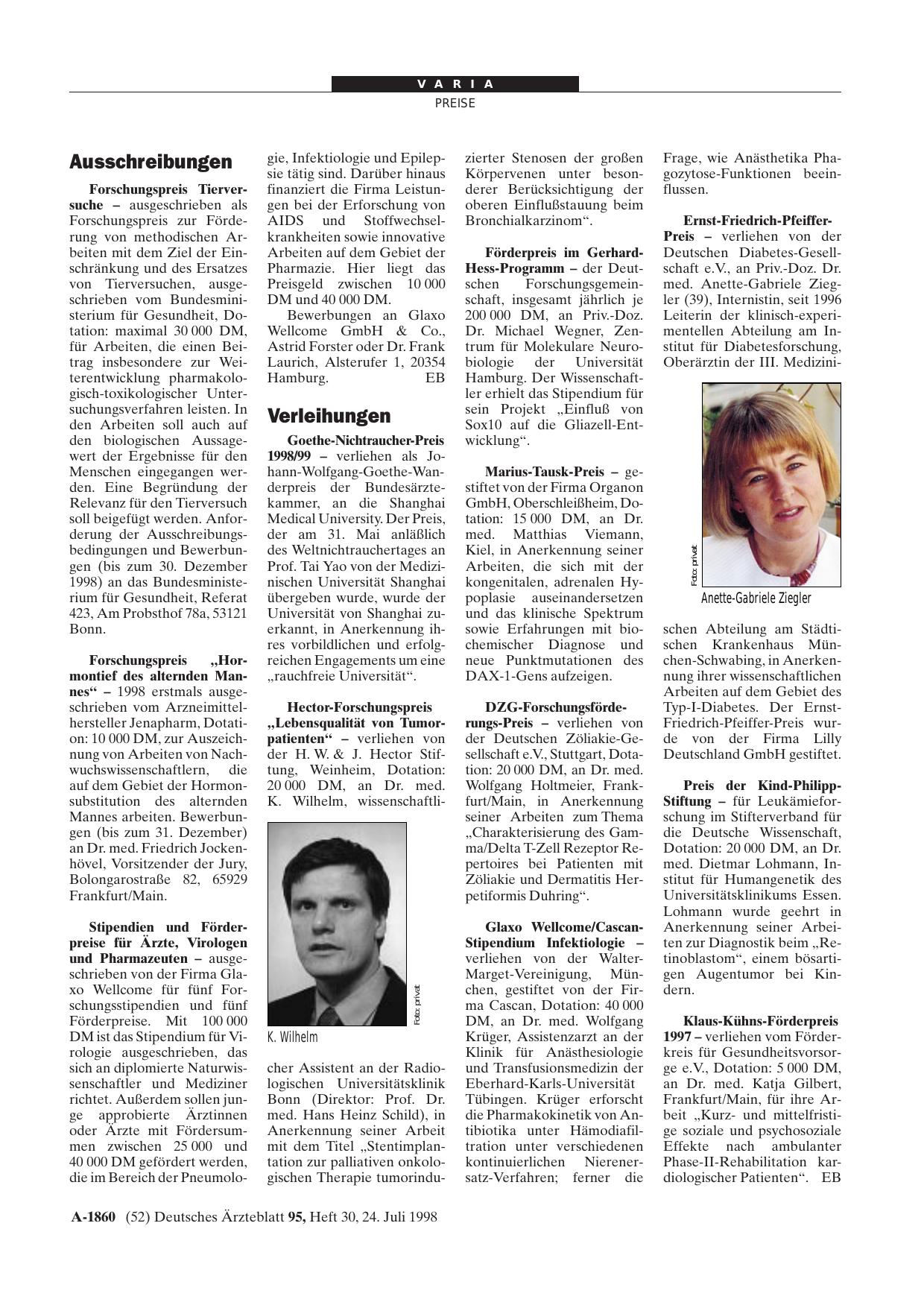 Vorschauseite 1: Ausschreibungen