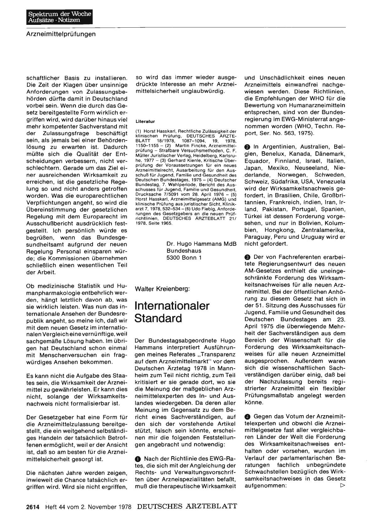 Vorschauseite 1: PRÜFUNG VON ARZNEIMITTELN IN DER DISKUSSION (V): Wirksamkeitsnachweis nach dem neuen Arzneimittelgesetz: Internationaler Standard
