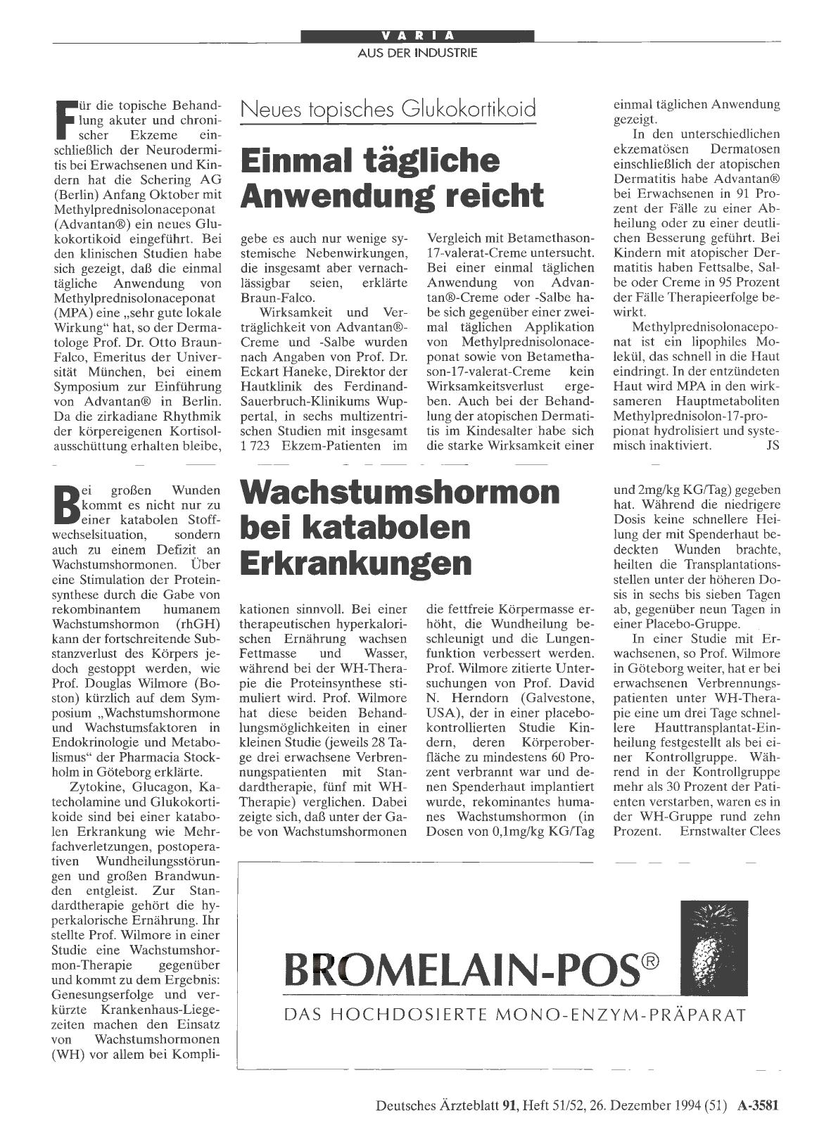 Vorschauseite 1: Wachstumshormon bei katabolen Erkrankungen