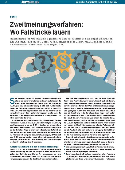 Vorschauseite 1: Recht: Zweitmeinungsverfahren – Wo Fallstricke lauern