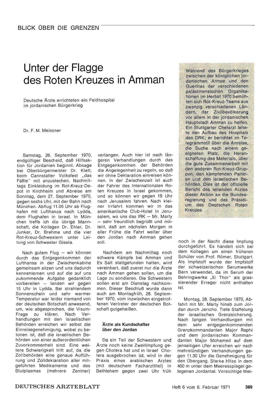 Vorschauseite 1: Unter der Flagge des Roten Kreuzes in Amman