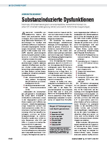Vorschauseite 1: Arzneimittelsicherheit: Substanzinduzierte Dysfunktionen