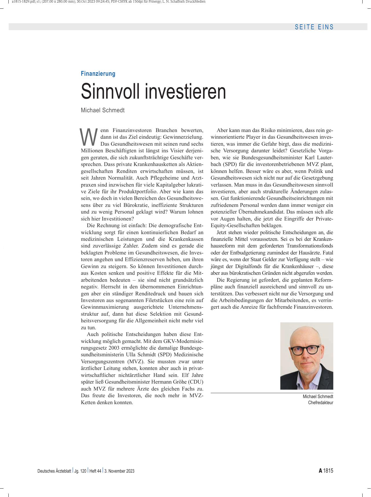 Vorschauseite 1: Finanzierung: Sinnvoll investieren