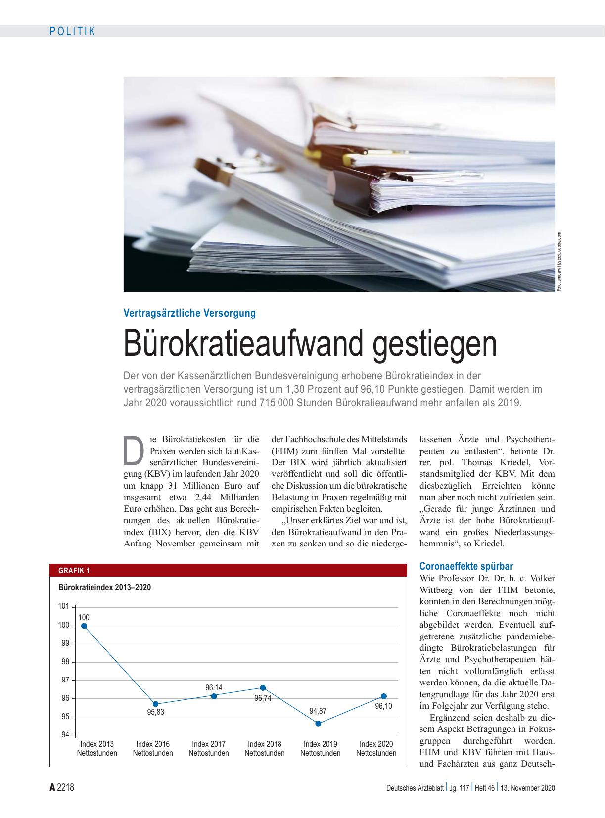 Vorschauseite 1: Vertragsärztliche Versorgung: Bürokratieaufwand gestiegen