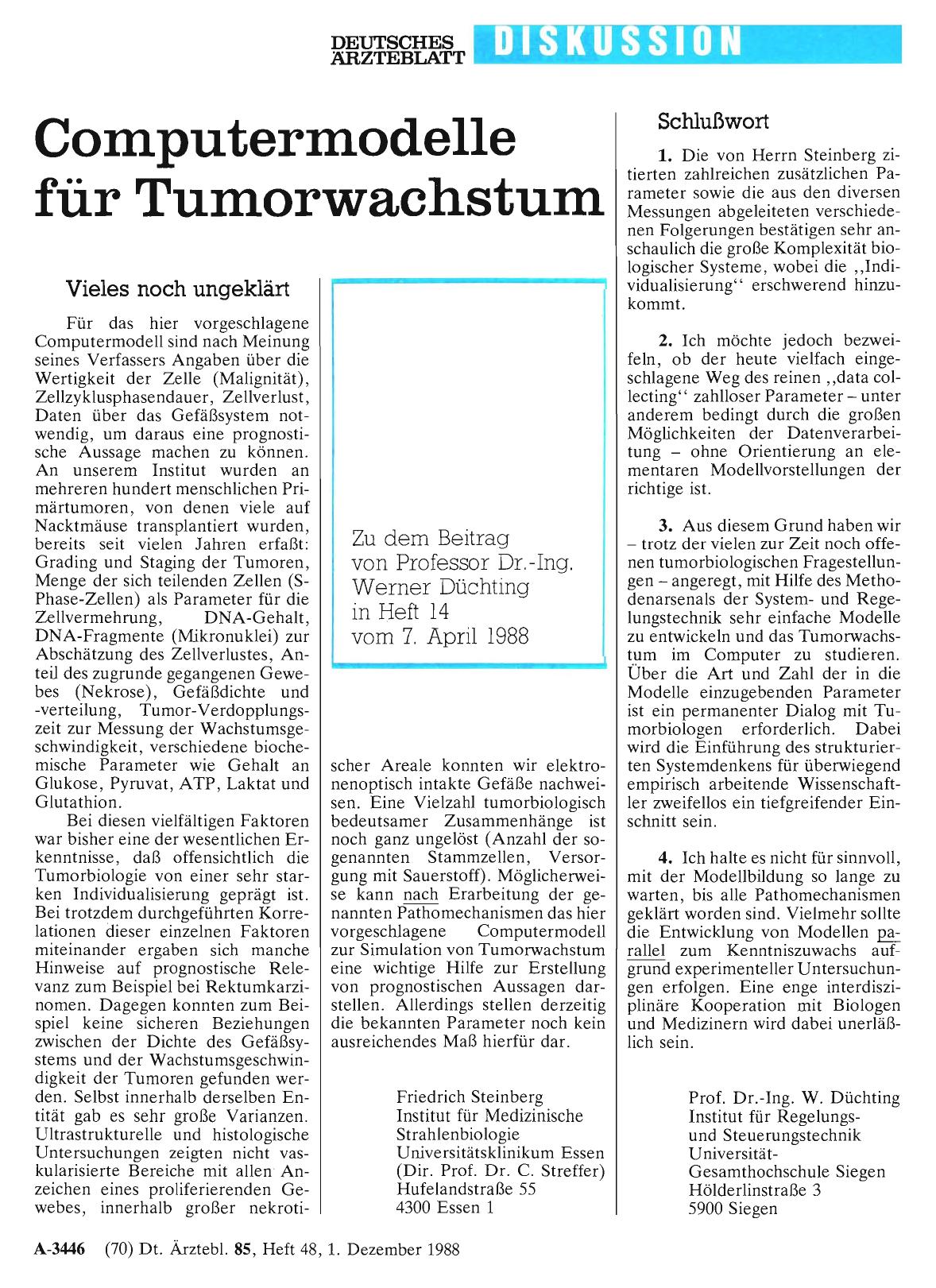 Vorschauseite 1: Computermodelle für Tumorwachstum: Vieles noch ungeklärt