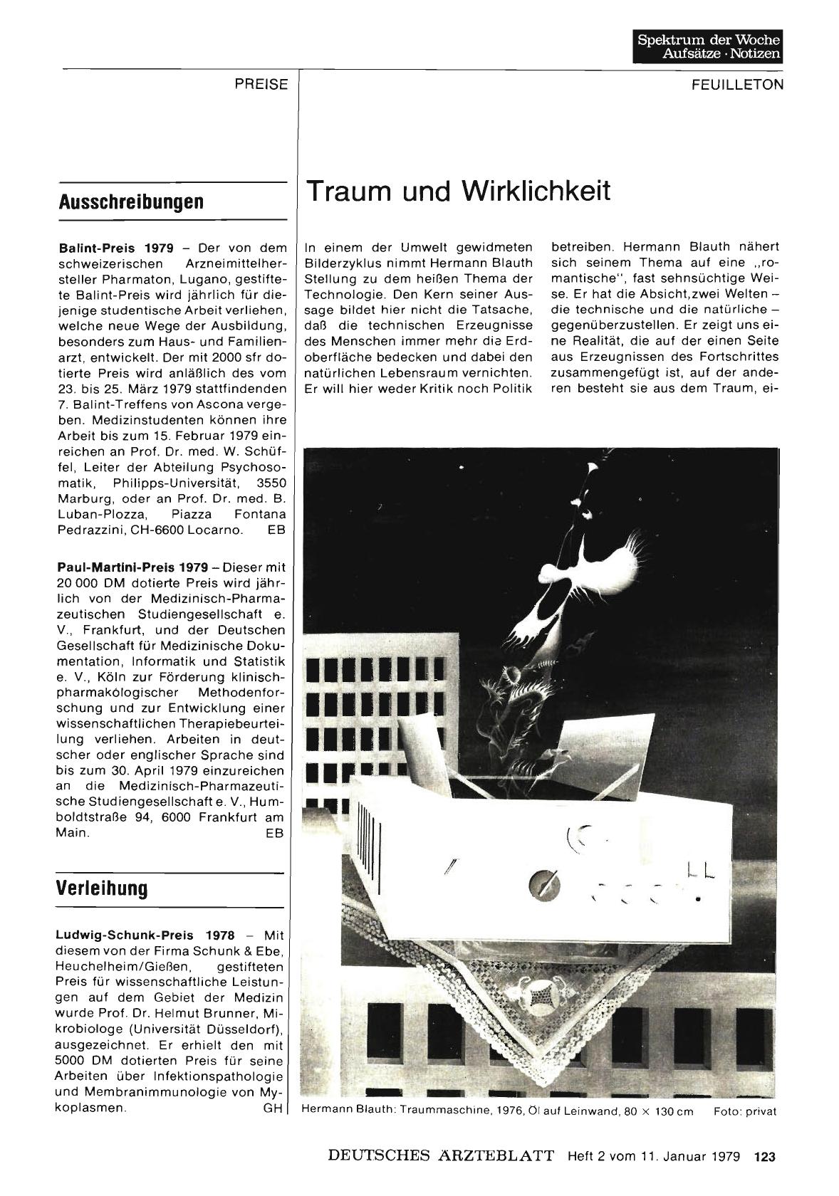 Vorschauseite 1: Traum und Wirklichkeit